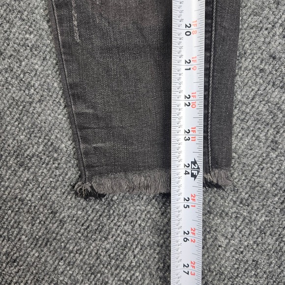 KanCan Mid Rise Ankle Skinny Jeans Women 26 Black Distressed Button Fly Mid Rise - Picture 5 of 7